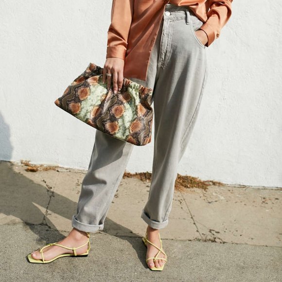 Who What Wear Zander Strappy Square Toe Sandals Blogger Favorite Flat Ankle Wrap - Picture 10 of 11